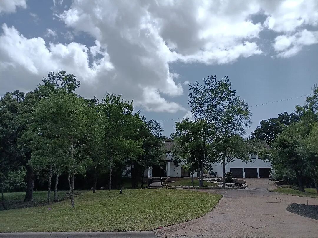 Established lawn in front of a Brazos Valley home